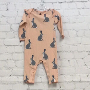 New Without Tags Tea Collection Long Sleeve Rabbit Romper size 6-9M